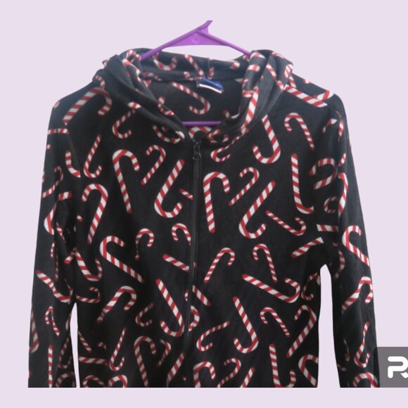 Prince of Sleep style 65729-10179 candy cane onesie christmas pj pajamas black - Picture 9 of 9